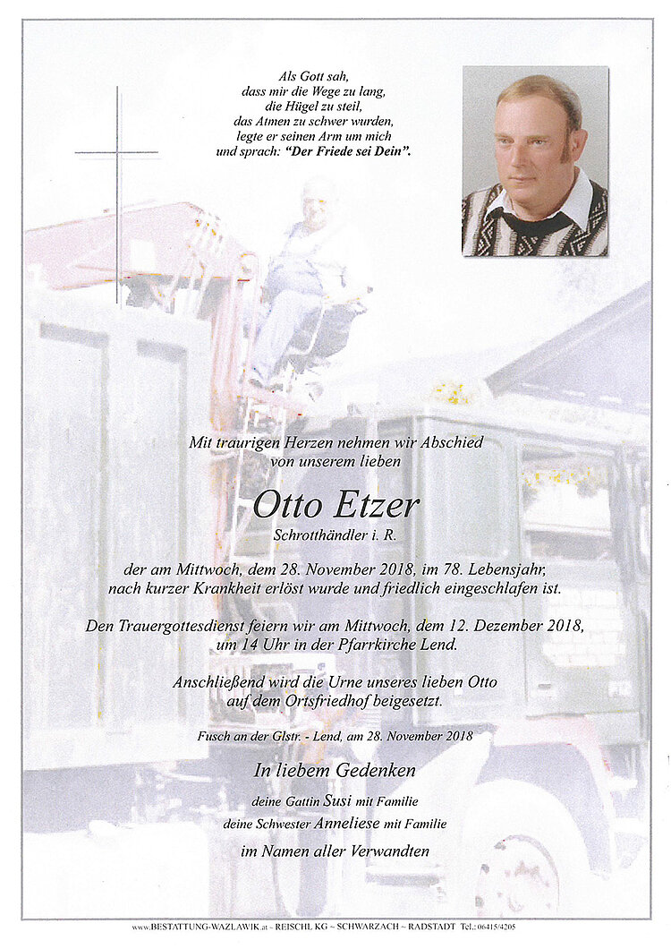 Parte von Otto Etzer † 28.11.2018