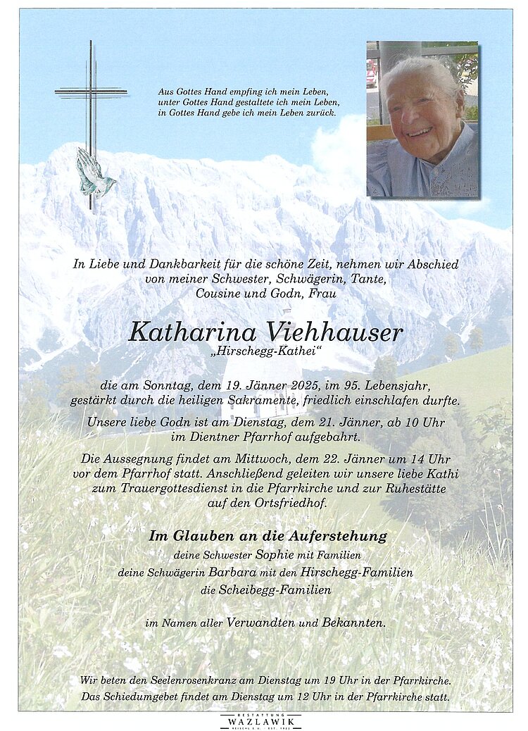 Parte von Katharina Viehhauser † 19.01.2025