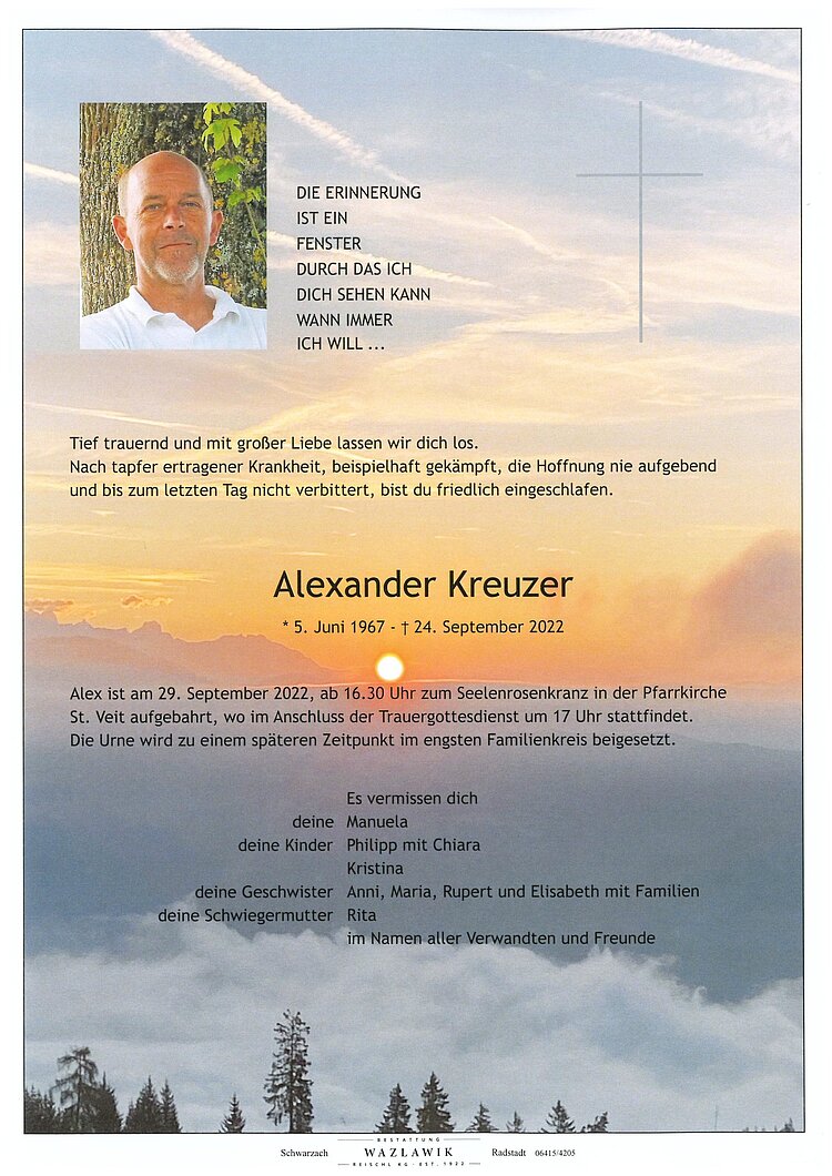 Parte von Alexander Kreuzer † 24.09.2022