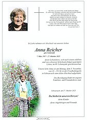 Parte von Anna Reicher † 27.10.2025 aus Schwarzach im Pongau