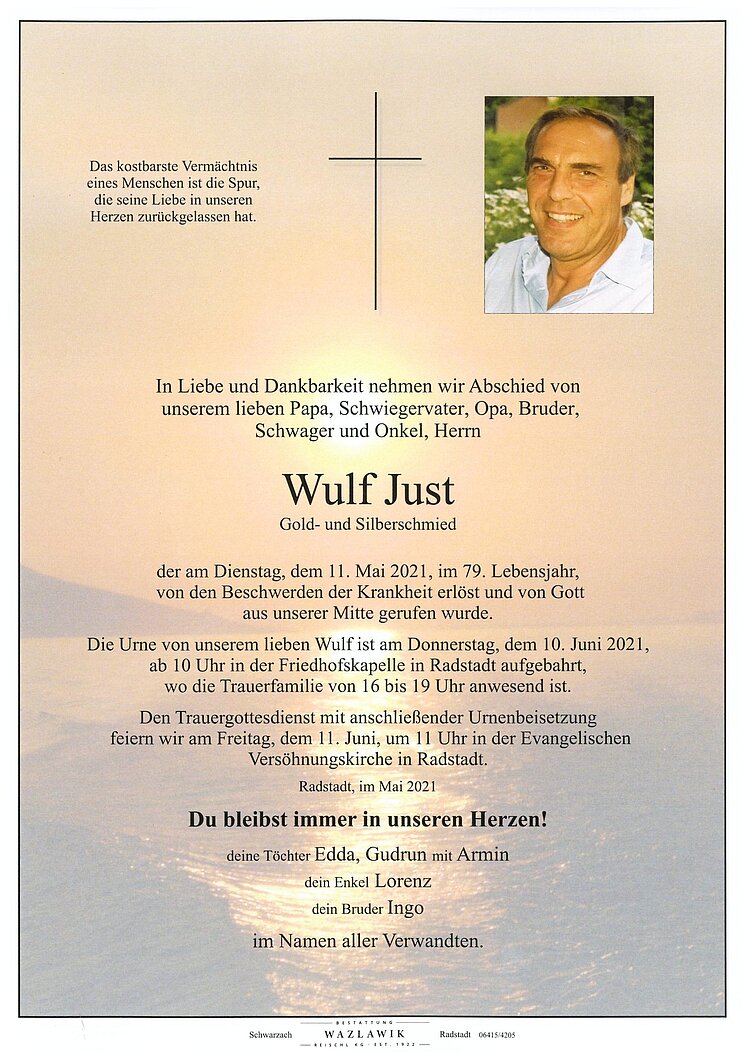 Parte von Wulf Just † 11.05.2021