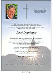 Parte von Josef Deutinger † 28.09.2026 aus Eschenau