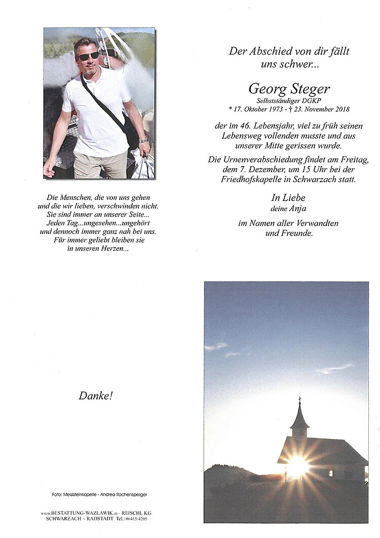 Parte von Georg Steger † 23.11.2018