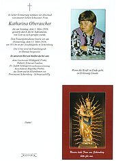 Parte von Katharina Oberascher † 01.03.2026 aus Schwarzach im Pongau