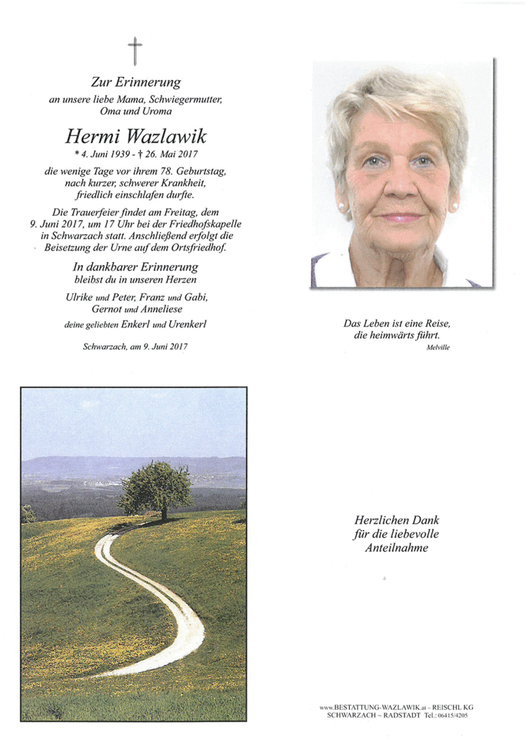 Parte von Hermi Wazlawik † 26.05.2017