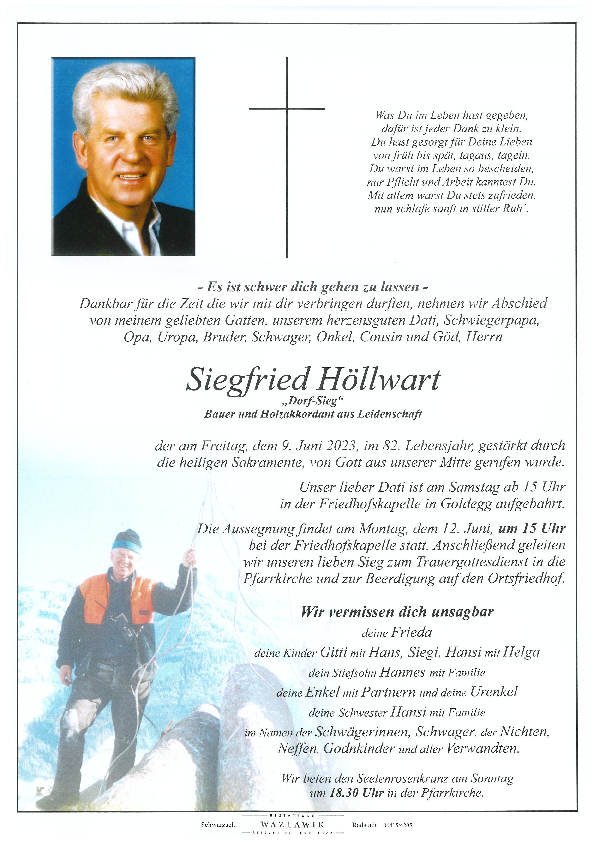 Parte von Siegfried Höllwart † 09.06.2023