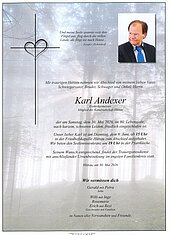 Parte von Karl Andexer † 30.04.2026 aus Hüttau