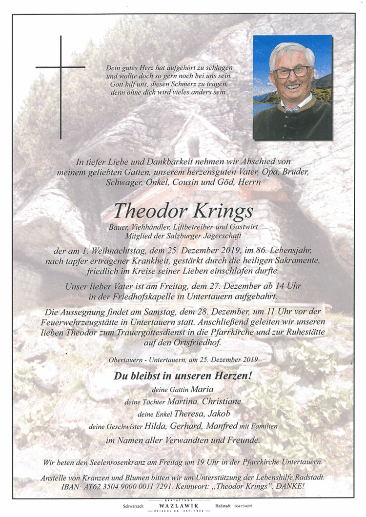 Parte von Theodor Krings † 25.12.2019