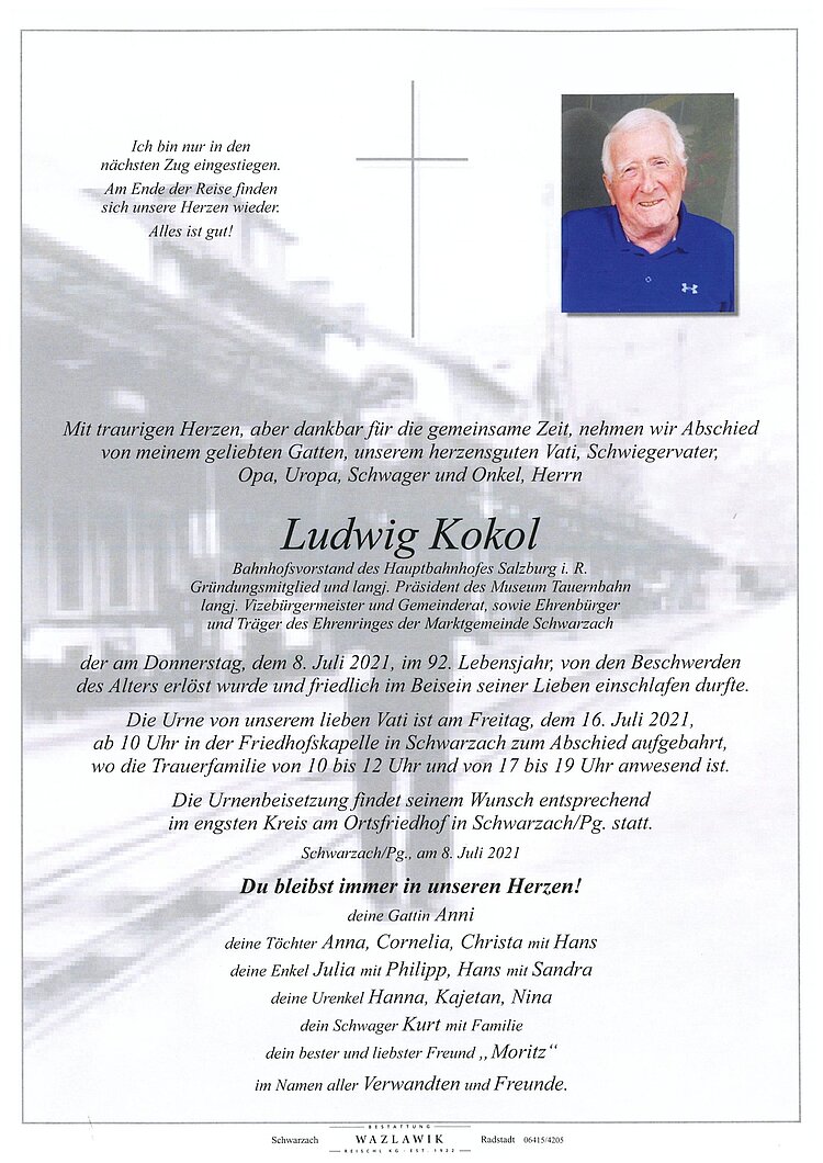 Parte von Ludwig Kokol † 08.07.2021