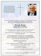 Parte von Erwin Kopp † 11.05.2025 aus Goldegg