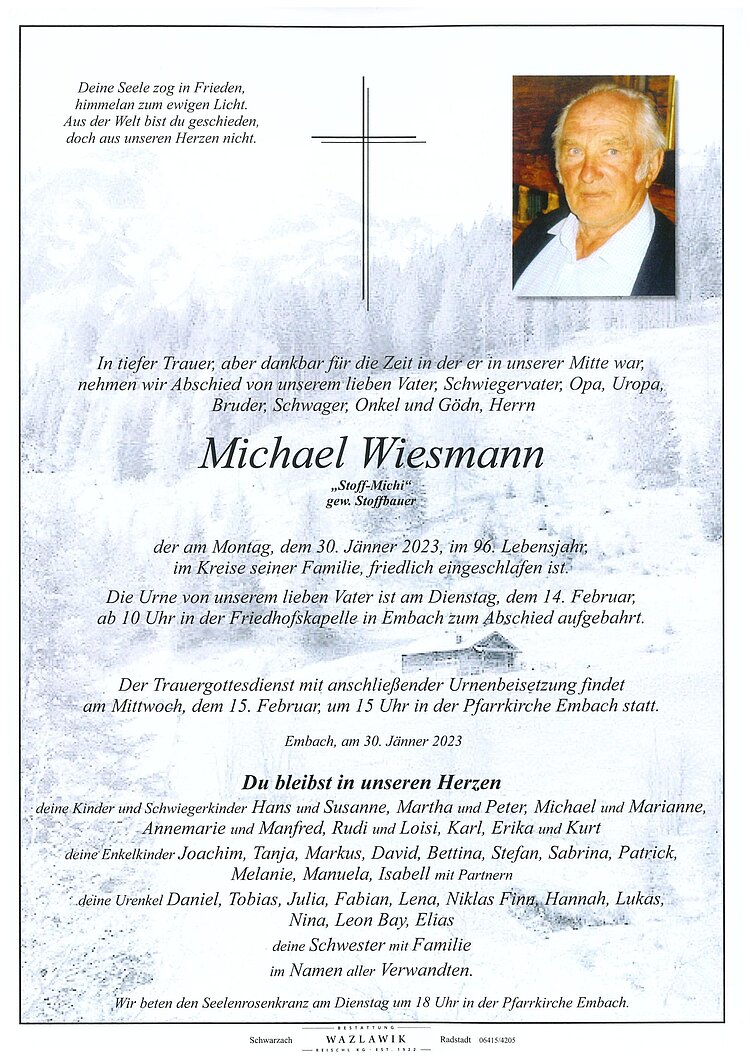 Parte von Michael Wiesmann † 30.01.2023