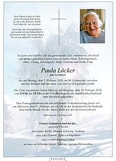 Parte von Paula Löcker † 02.02.2026 aus Radstadt