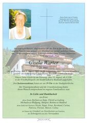 Parte von Gisela Warter † 08.08.2025 aus Radstadt