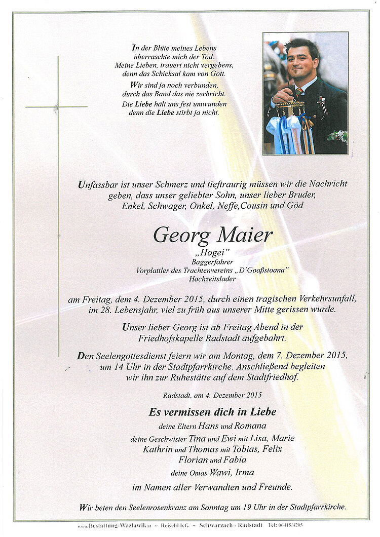 Parte von Georg Maier † 04.12.2015