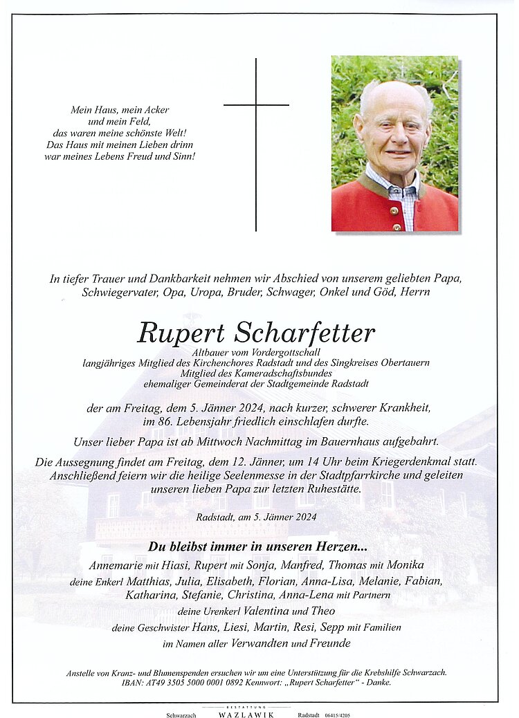 Parte von Rupert Scharfetter † 05.01.2024