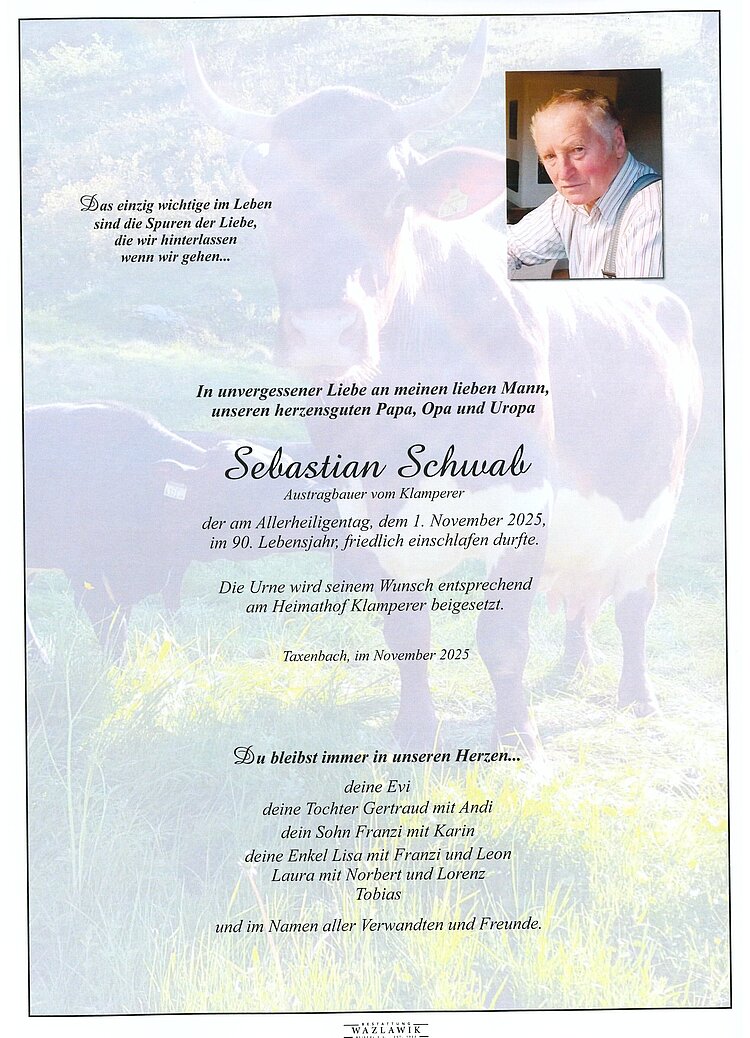 Parte von Sebastian Schwab † 01.11.2025