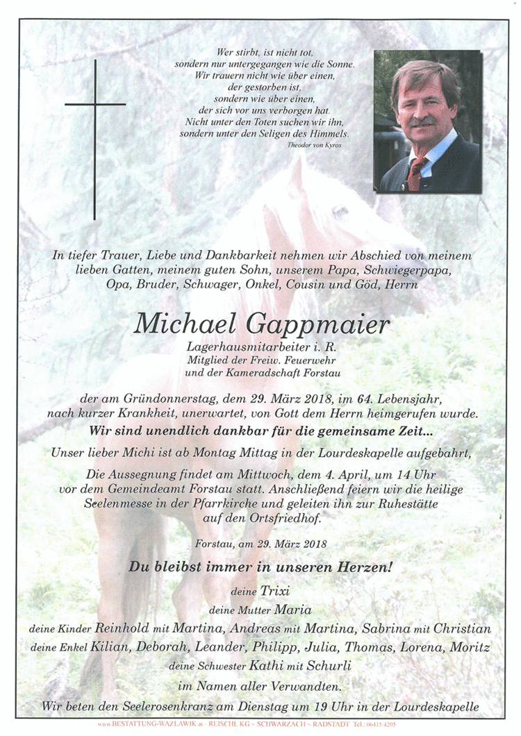 Parte von Michael Gappmaier † 29.03.2018