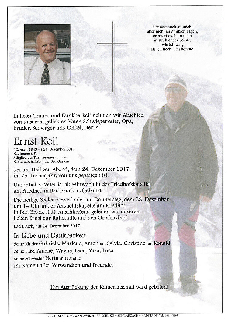 Parte von Ernst Keil † 24.12.2017