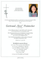 Parte von Gertraud Pointecker † 15.04.2026 aus Radstadt