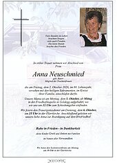 Parte von Anna Neuschmied † 02.10.2026 aus Goldegg