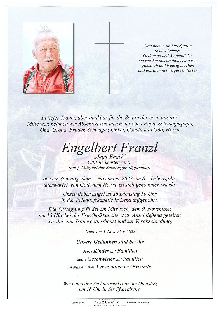 Parte von Franzl Engelbert † 05.11.2022