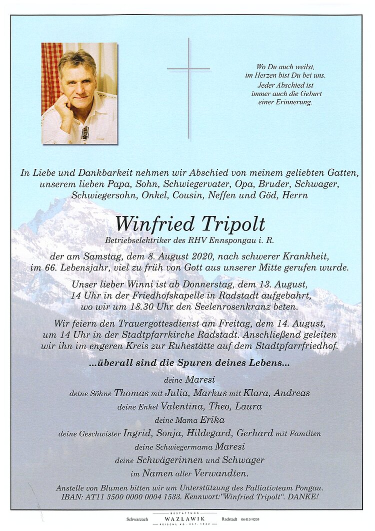 Parte von Winfried Tripolt † 08.08.2020
