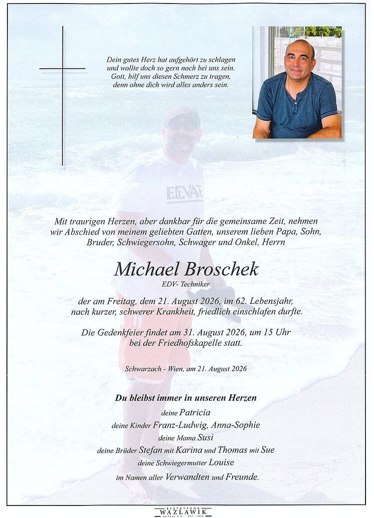 Parte von Michael Broschek † 21.08.2026