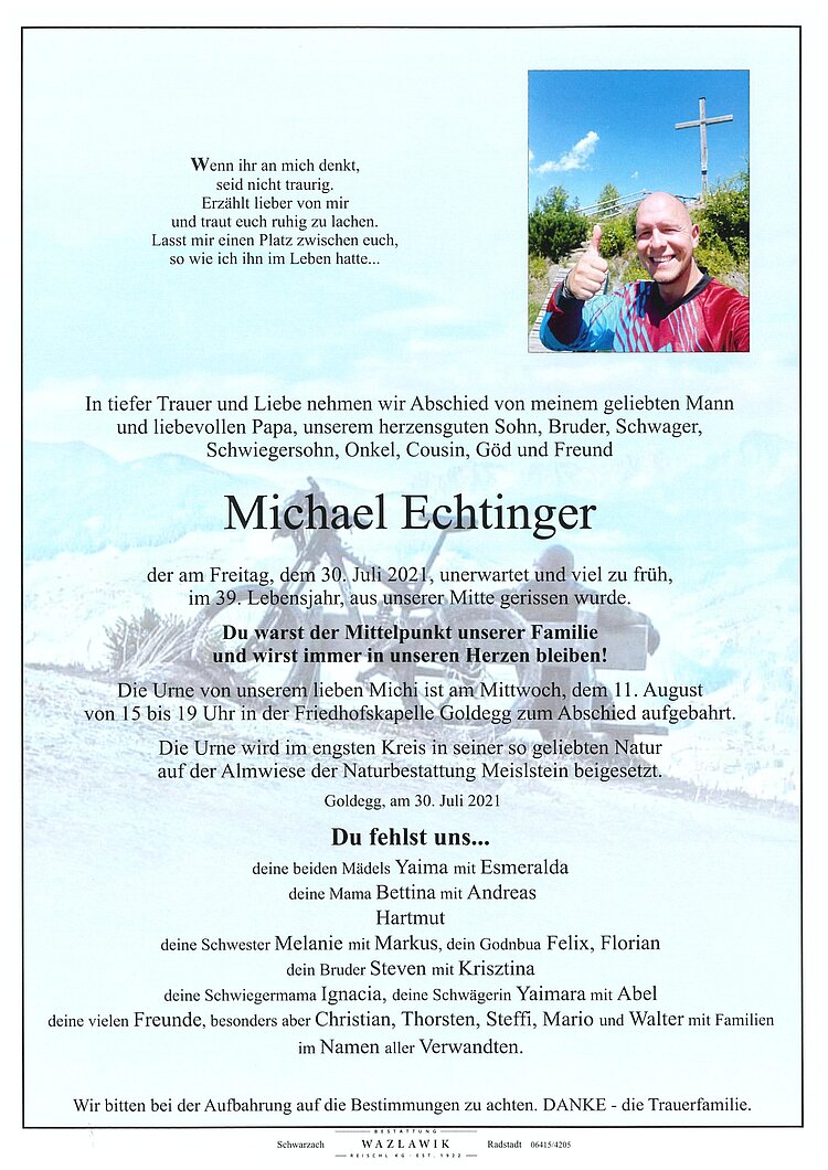 Parte von Michael Echtinger † 30.07.2021