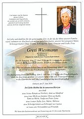 Parte von Greti Wiesmann † 27.06.2026 aus Embach
