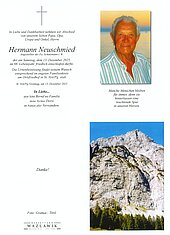 Parte von Hermann Neuschmied † 13.12.2025 aus St. Veit im Pongau