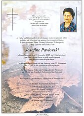 Parte von Josefine Pavlovski † 09.11.2025 aus Bischofshofen