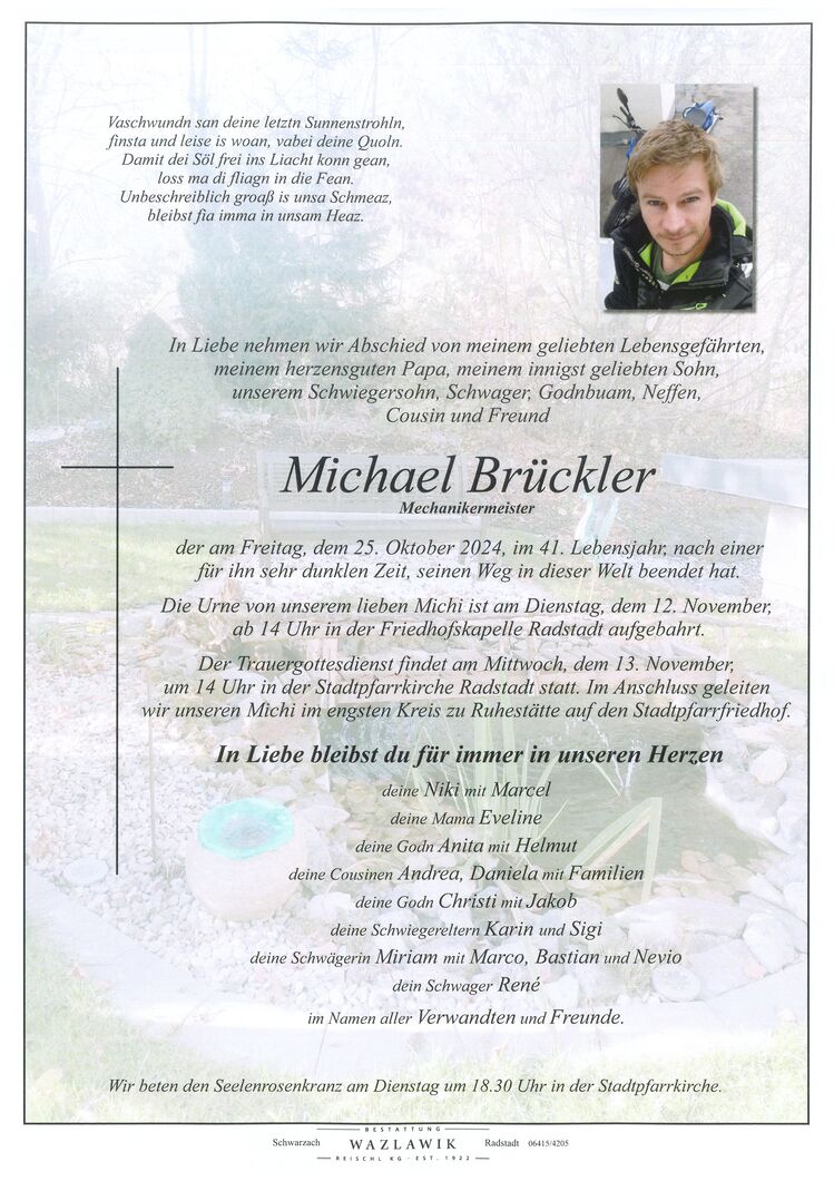 Parte von Michi Brückler † 25.10.2024