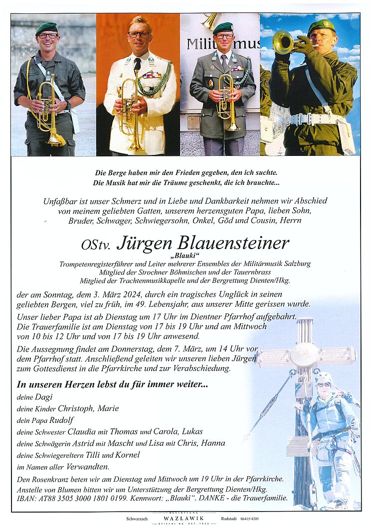 Parte von OStv. Jürgen Blauensteiner † 03.03.2024